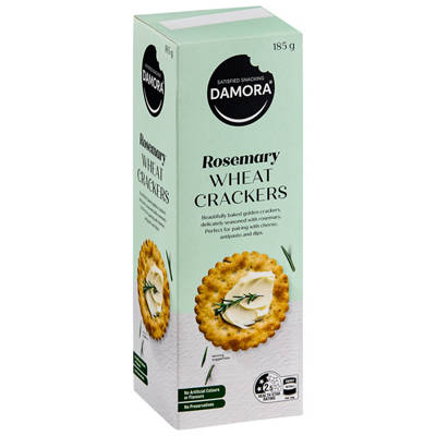 DAMORA SATISFIED SNACKING Wheaten Cracker Rosemary 185g
