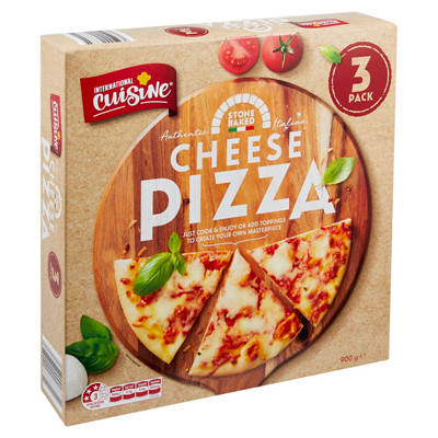 INTERNATIONAL CUISINE Stone Baked Cheese Pizza 900g