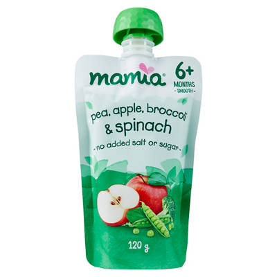 MAMIA Pea, Apple, Broccoli & Spinach 6+ Months Baby Food 120g