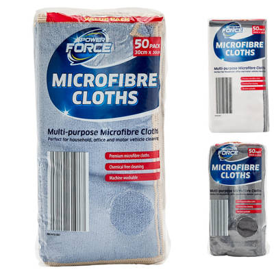 POWER FORCE Microfibre Cloths 50 Pack