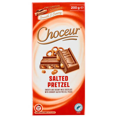 CHOCEUR Salted Pretzel Block Chocolate 200g