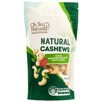OH SO NATURAL WHOLEFOODS Natural Cashews 250g