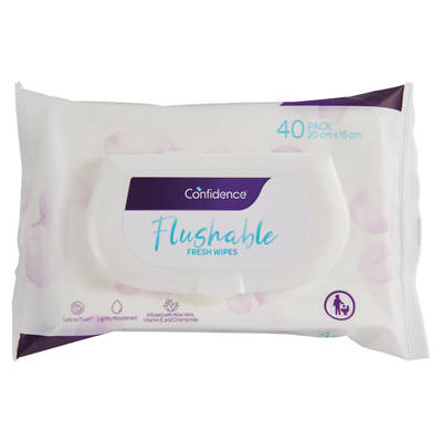 CONFIDENCE Flushable Wipes 40 Pack, 40 pack — Aldi