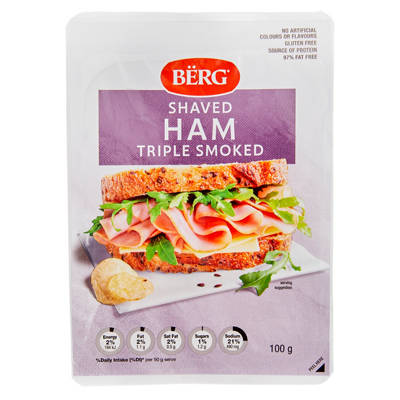 BERG Triple Smoked Leg Ham Shaved 100g