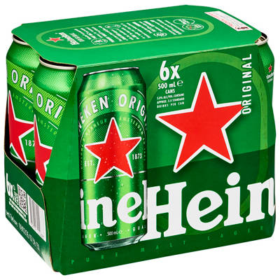 HEINEKEN Beer Can 500ml 6 Pack