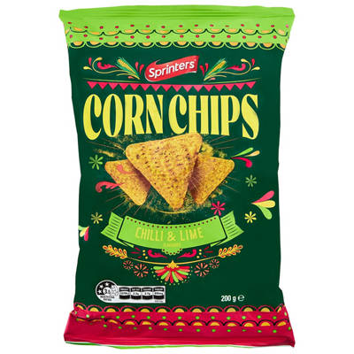 SPRINTERS Corn Chips Chilli and Lime 200g