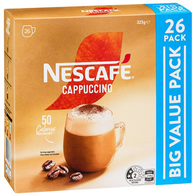 NESCAFE Cappuccino Latte Coffee Sachets 26 Pack 325g