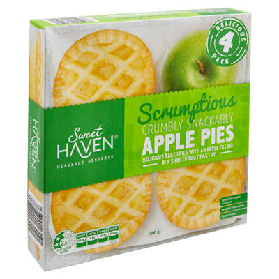 SWEET HAVEN Apple Pies 4 Pack 500g