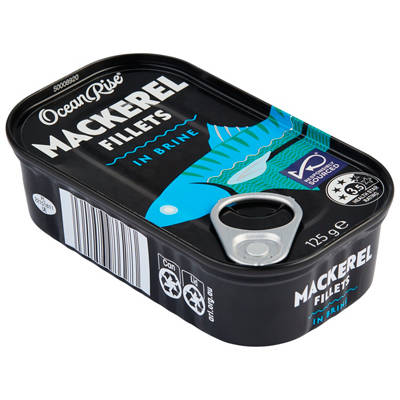 OCEAN RISE Mackerel Fillets in Brine 125g