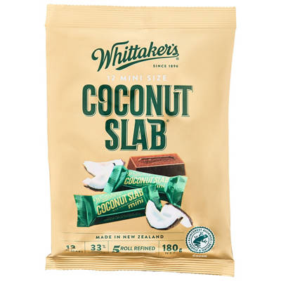 WHITTAKER'S Mini Size Coconut Slab Sharepack 180g