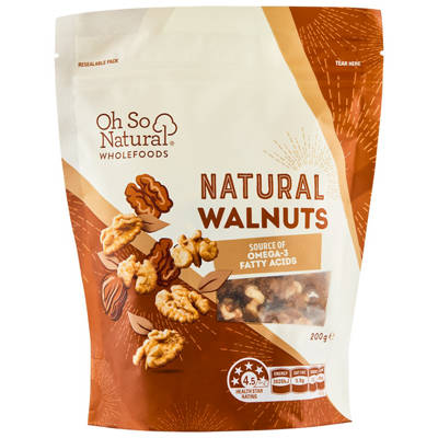 OH SO NATURAL WHOLEFOODS Natural Walnuts 200g