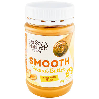OH SO NATURAL FOODS Natural Peanut Butter Smooth 375g