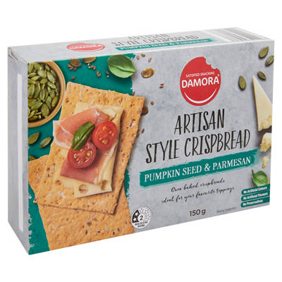 DAMORA Artisan Style Pumpkin Seed & Parmesan Crispbread 150g