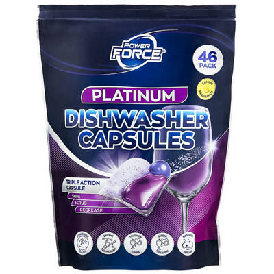 POWER FORCE Platinum Dishwasher Capsules 46pk