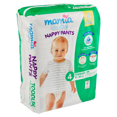 MAMIA Size 4 Nappy Pants 9-14kg 29 Pack, 14kg — Aldi