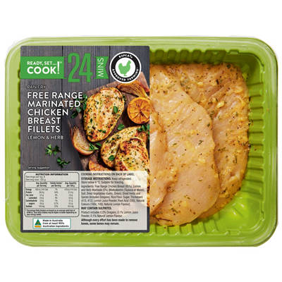 READY, SET…COOK! Free Range Marinated Chicken Breast