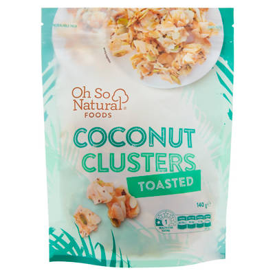 OH SO NATURAL FOODS Coconut Clusters 140g