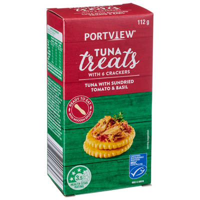 Sundried Tomato And Basil Tuna Treats with Crackers 112g
