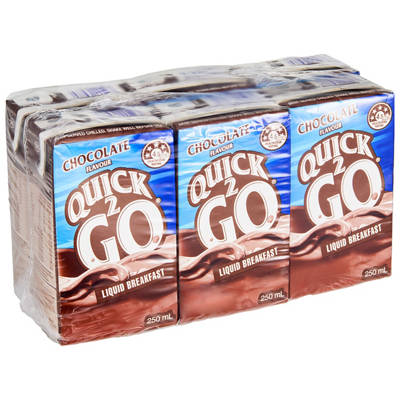 QUICK 2 GO Chocolate Liquid Breakfast 6x250ml
