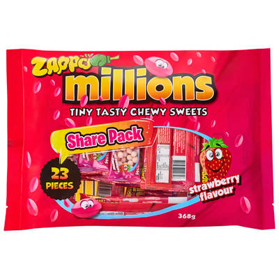 ZAPPO Millions Strawberry Share Pack 368g
