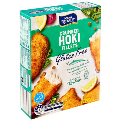OCEAN ROYALE Gluten Free Crumbed Hoki Fillets 280g