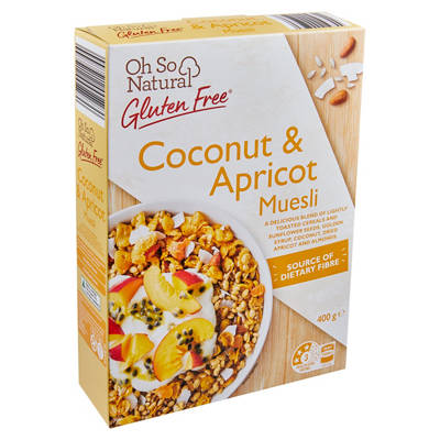 OH SO NATURAL GLUTEN FREE Muesli Apricot Coconut 400g