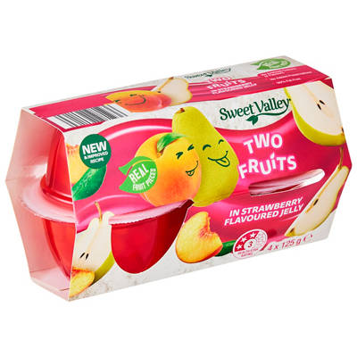 Two Fruits in Strawberry Jelly 4 Pack 125g