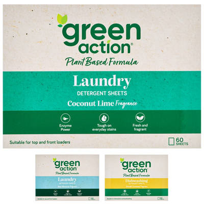 GREEN ACTION Laundry Sheets Coconut Lime 60 Pack