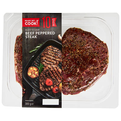 READY, SET…COOK! Beef Peppered Steak 300g