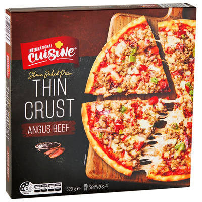 INTERNATIONAL CUISINE Angus Beef Pizza 320g