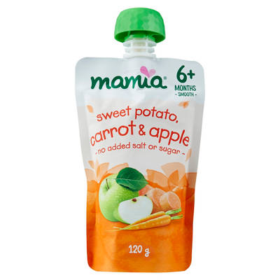 MAMIA Sweet Potato, Carrot & Apple 6+ Months Baby Food 120g