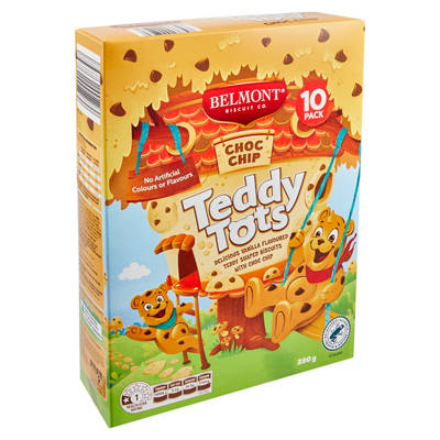 Choc Chip Teddy Tots Biscuits 10 Pack 250g
