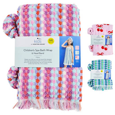 KIRKTON HOUSE Children's Spa Bath Wrap and Head Band