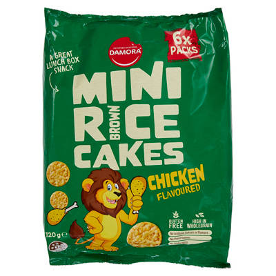 DAMORA Mini Brown Rice Cakes Chicken 6 Pack 120g