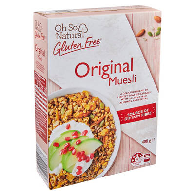 OH SO NATURAL GLUTEN FREE Muesli Fruit Free 400g