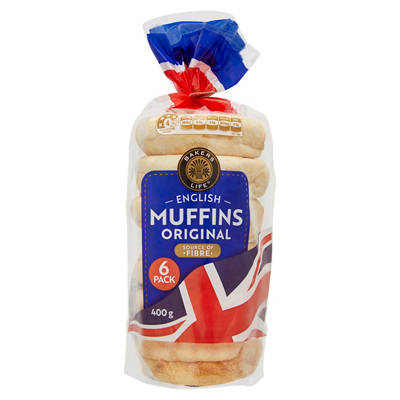 BAKERS LIFE English Muffins 6 Pack 400g