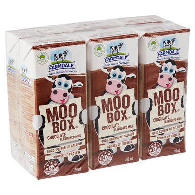 FARMDALE Moo Box - Chocolate Flavoured Milk 6 Pack 200ml