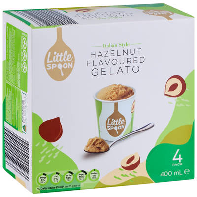 Hazelnut Flavoured Gelato 4 Pack 400ml