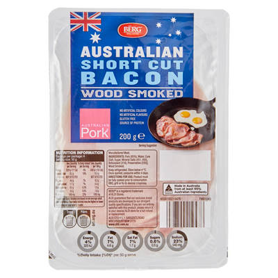 BERG Australian Short Cut Bacon 200g