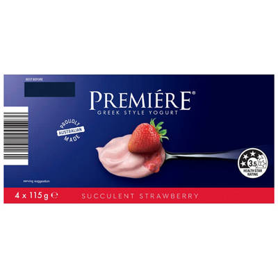 Strawberry Greek Style Yogurt 4 Pack 115g