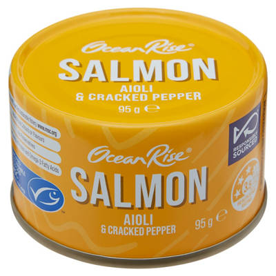 OCEAN RISE Aioli And Cracked Pepper Salmon 95g