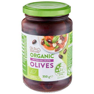 OH SO NATURAL ORGANIC Organic Kalamata Olives Pitted 350g