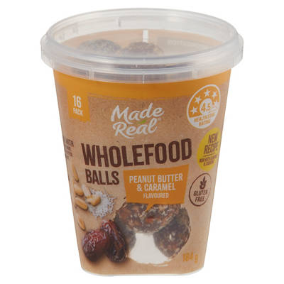 MADE REAL Wholefood Balls Peanut Butter & Caramel 16 Pack 184g