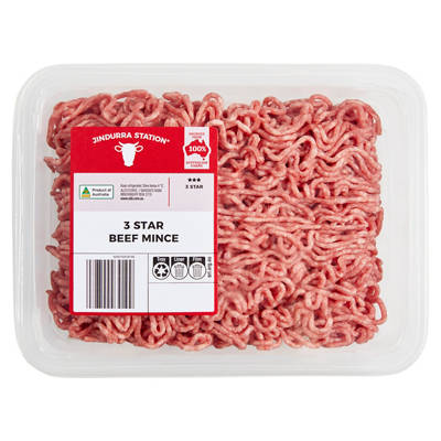 JINDURRA STATION 3 Star Beef Mince 500g, 500g — Aldi
