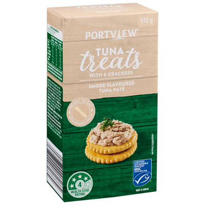 PORTVIEW Smoke Flavoured Tuna Pate Treats with Crackers 112g