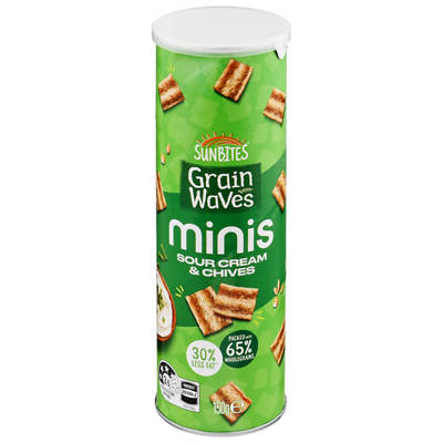 SUNBITES Grain Waves Minis Sour Cream & Chives 150g