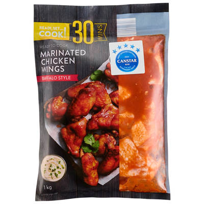 READY, SET…COOK! Fresh Marinated Chicken Wings Buffalo Style 1kg