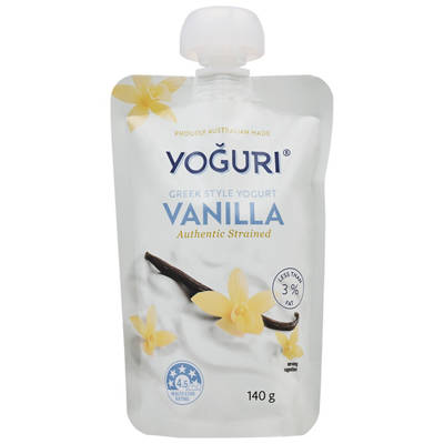 YOGURI Greek Style Yogurt Vanilla Pouch 140g 140g
