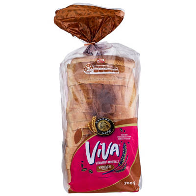 VIVA Viva Wholemeal High Fibre Vitamins & Minerals Sandwich 700g