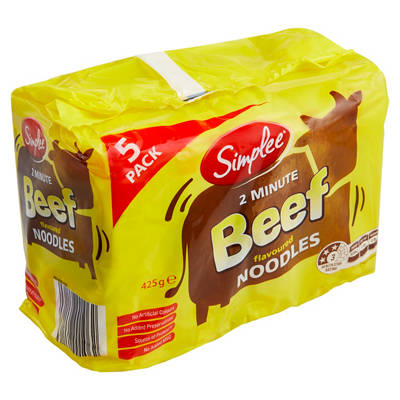 SIMPLEE Beef Noodles 5 Pack 425g